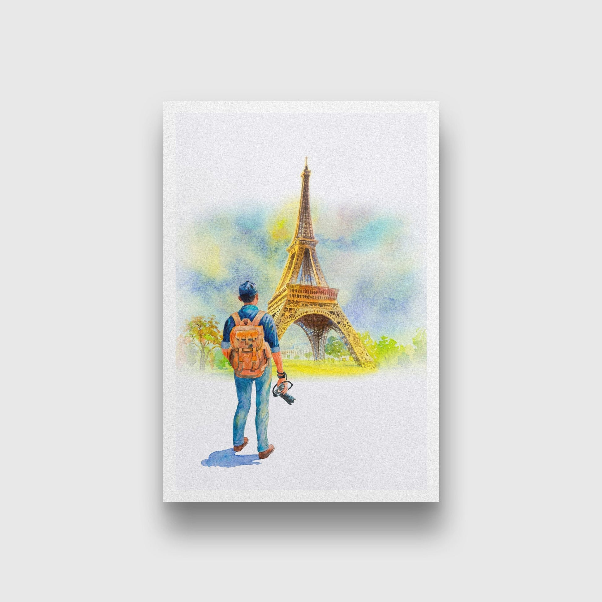 Eiffel Tower Painting - Meri Deewar 3 : 4 Vertical Premium Wall Art Canvas by MeriDeewar