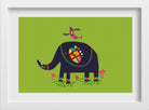 Elephant Lake Painting - Meri Deewar 3 : 2 Horizontal Premium Wall Art Canvas by MeriDeewar