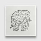 Elephant Painting 1 : 1 Square Premium Wall Art Canvas by MeriDeewar