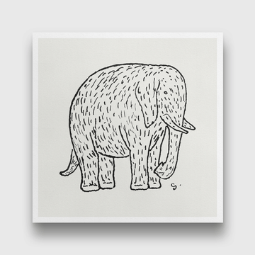 Elephant Painting 1 : 1 Square Premium Wall Art Canvas by MeriDeewar