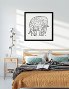Elephant Painting 1 : 1 Square Premium Wall Art Canvas by MeriDeewar