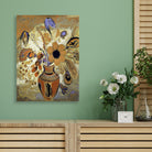 Etruscan Vase with Flowers painting 4 X 5.5 Vertical Premium Wall Art Canvas by MeriDeewar