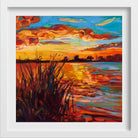 Evening by the lake wall art Painting - Meri Deewar 1 : 1 Square Premium Wall Art Canvas by MeriDeewar