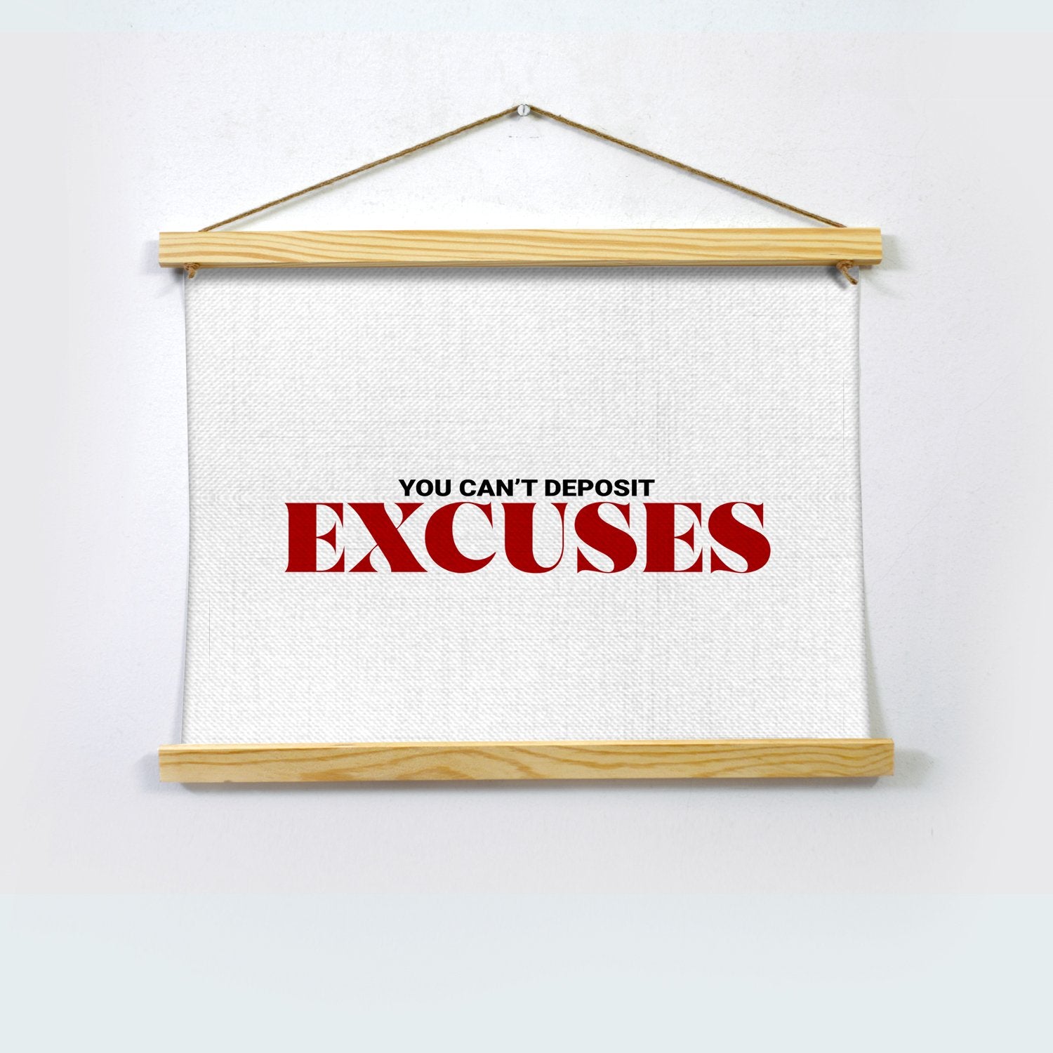 EXCUSES Poster Hanging Canvas Hanging Canvas Premium Wall Art Canvas by MeriDeewar