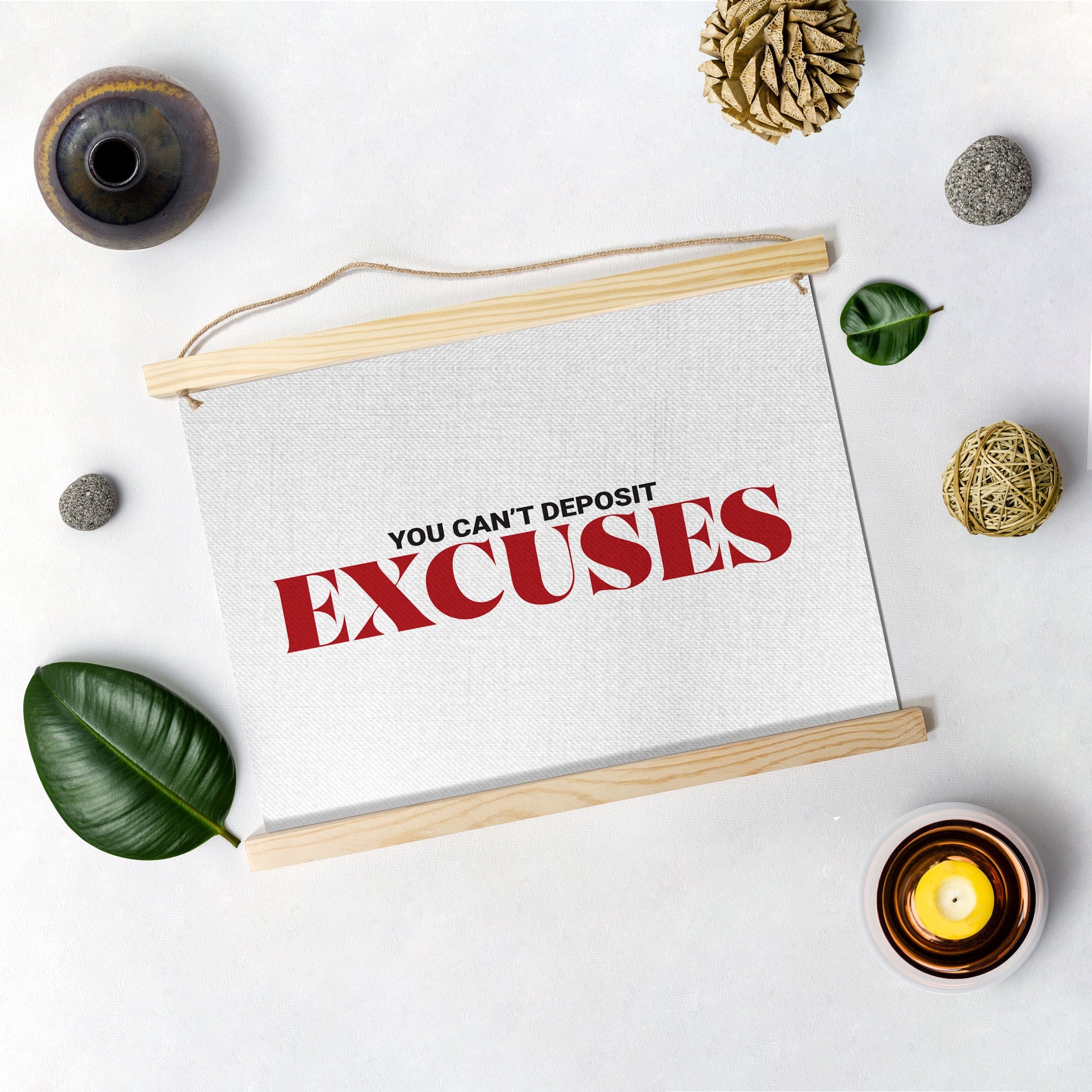 EXCUSES Poster Hanging Canvas Hanging Canvas Premium Wall Art Canvas by MeriDeewar