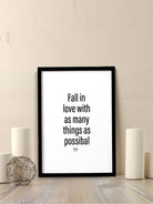 Fall In Love _Poster Poster A3 / Poster Premium Wall Art Canvas by MeriDeewar