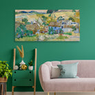 Farms near Auvers (1890) famous landscape painting 2 : 1 Horizontal Premium Wall Art Canvas by MeriDeewar