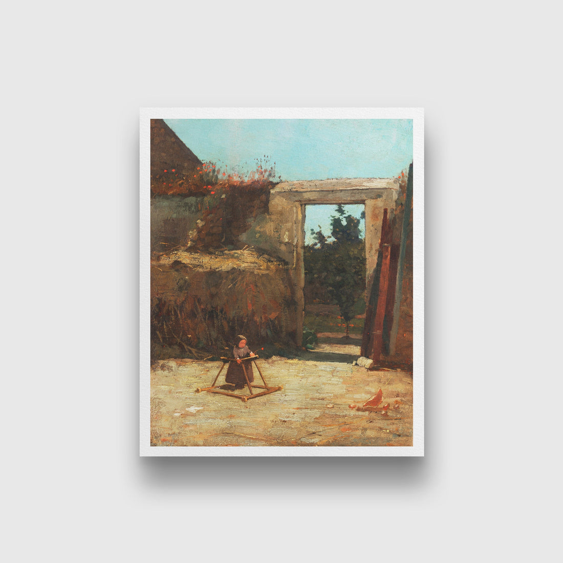 Farmyard painting - Meri Deewar 4 :5 Vertical Premium Wall Art Canvas by MeriDeewar