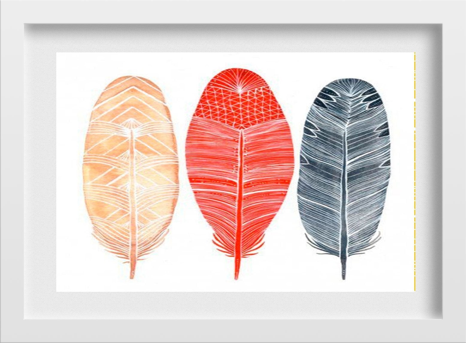 Feathers Painting Painting - Meri Deewar 3 : 2 Horizontal Premium Wall Art Canvas by MeriDeewar