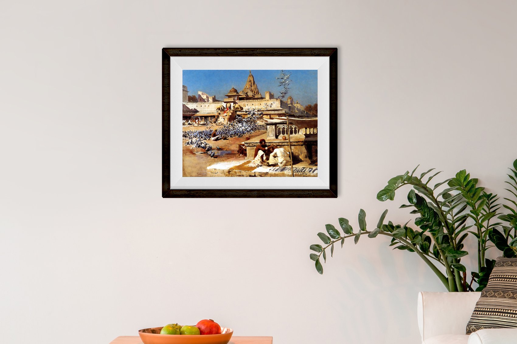 Feeding the sacred pigeons Painting - Meri Deewar 6 : 5 Horizontal Premium Wall Art Canvas by MeriDeewar