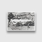 Figure and Buildings drawing Henry Lyman Saÿen Painting - MeriDeewar 3 : 2 Horizontal Premium Wall Art Canvas by MeriDeewar