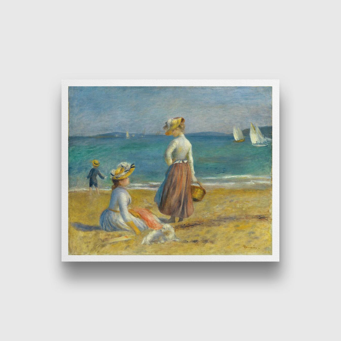Figures on the Beach Painting - Meri Deewar 6 : 5 Horizontal Premium Wall Art Canvas by MeriDeewar