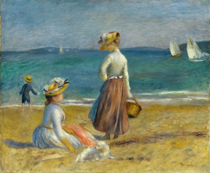 Figures on the Beach Painting - Meri Deewar 6 : 5 Horizontal Premium Wall Art Canvas by MeriDeewar