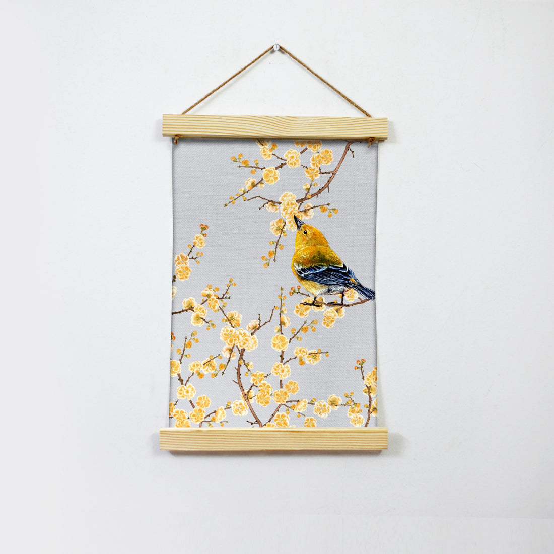 Finch Bird Hanging Canvas Painting - Meri Deewar Hanging Canvas Premium Wall Art Canvas by MeriDeewar