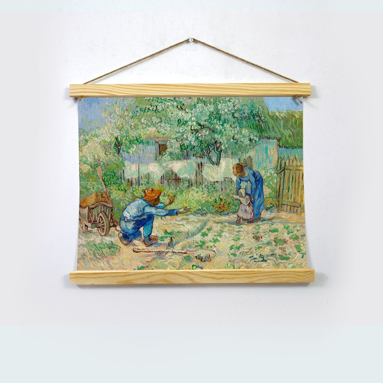 First Steps (After Millet). By Van Gogh Hanging Canvas Painting - Meri Deewar Hanging Canvas Premium Wall Art Canvas by MeriDeewar
