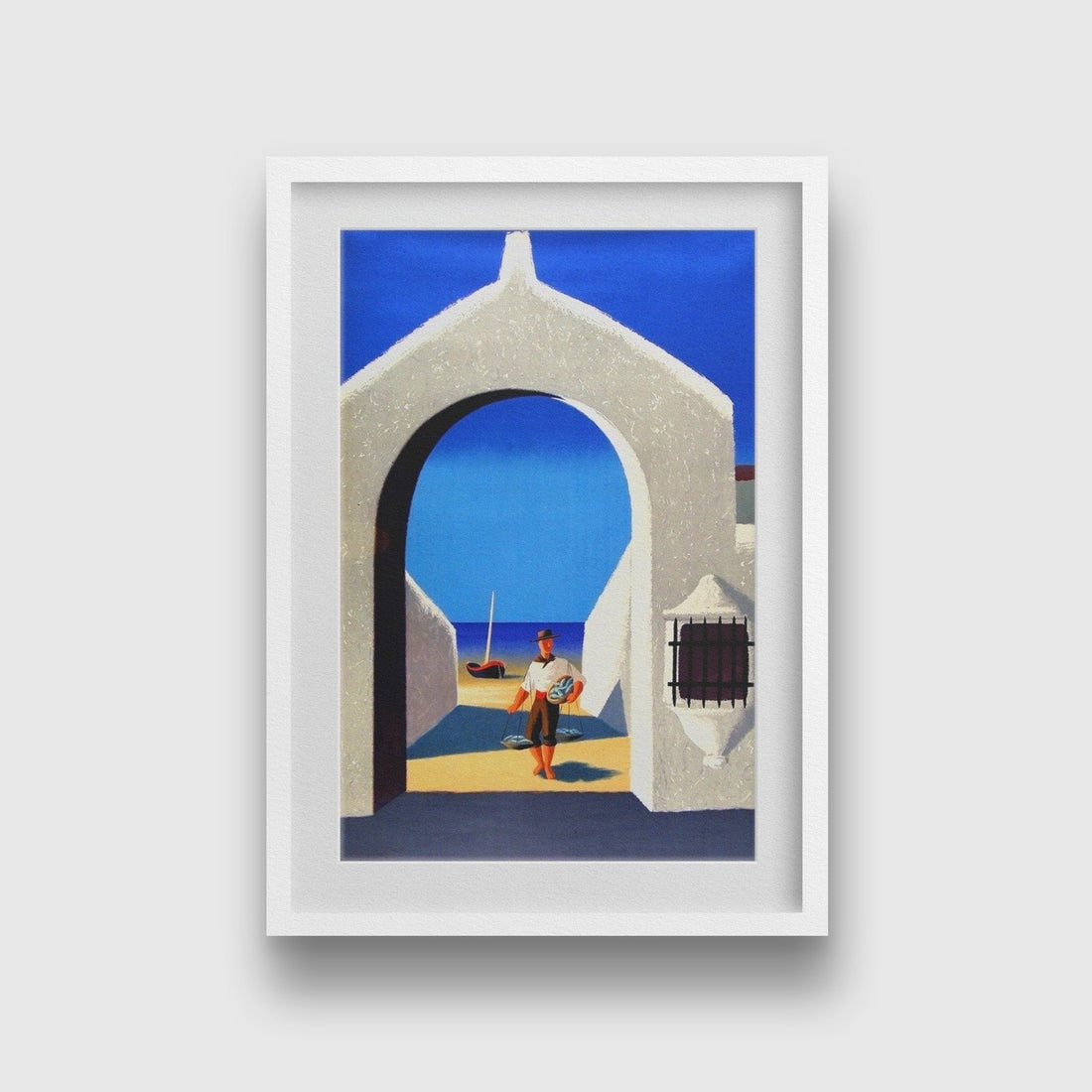 Fisherman from Spain vintage Art Painting - Meri Deewar 2 : 3 Vertical Premium Wall Art Canvas by MeriDeewar