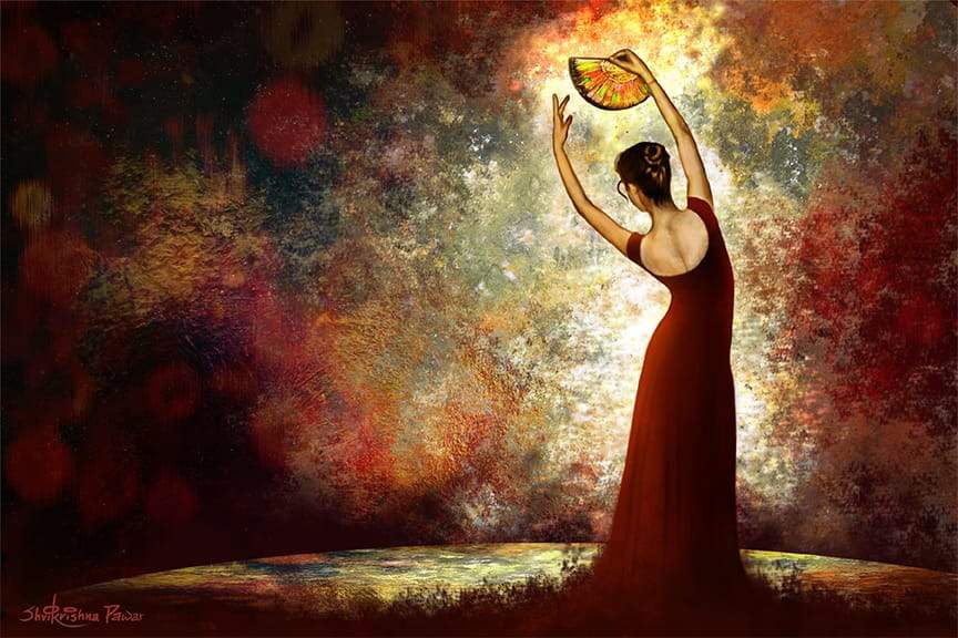 Flamenco Paiting - Meri Deewar Vertical Art New Premium Wall Art Canvas by MeriDeewar