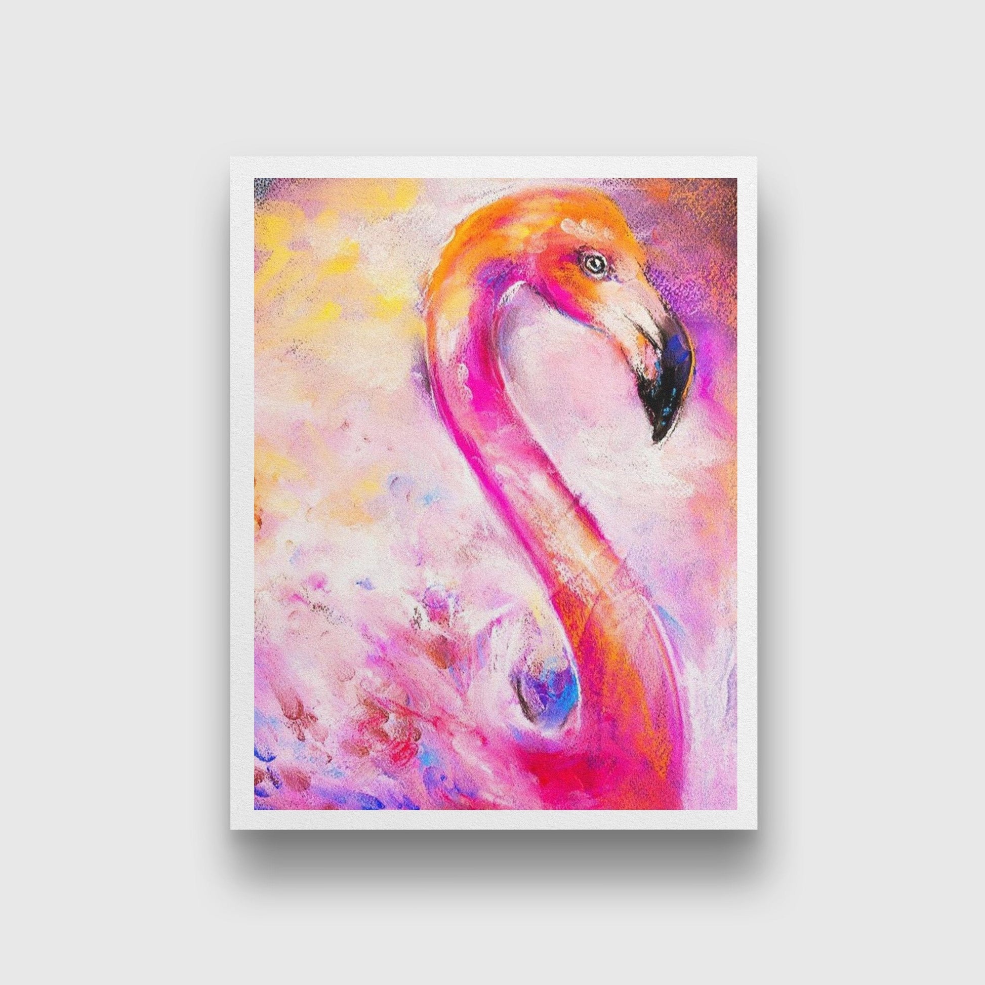 Flamingo Painting - Meri Deewar 2 : 3 Vertical Premium Wall Art Canvas by MeriDeewar