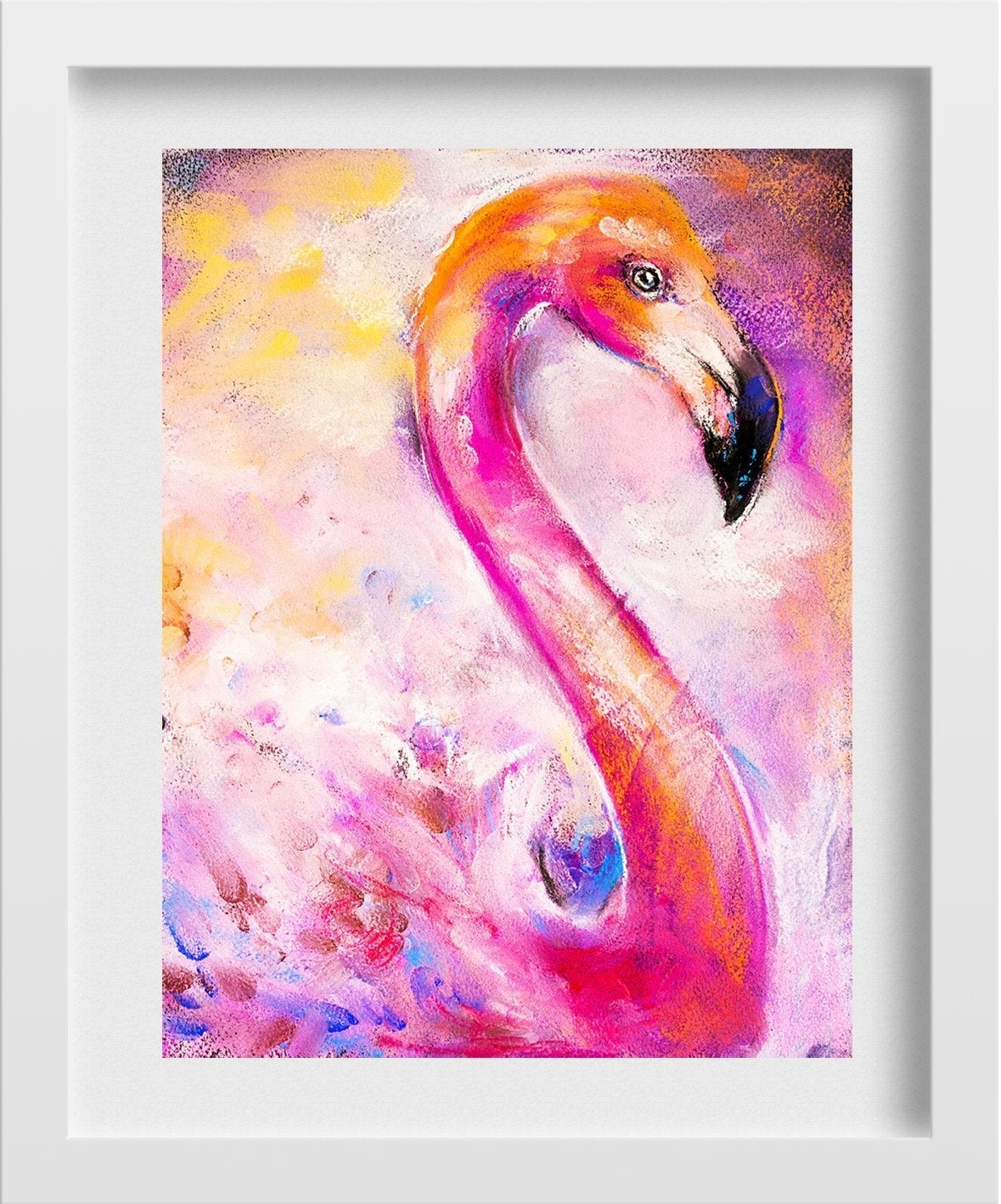Flamingo Painting - Meri Deewar 2 : 3 Vertical Premium Wall Art Canvas by MeriDeewar