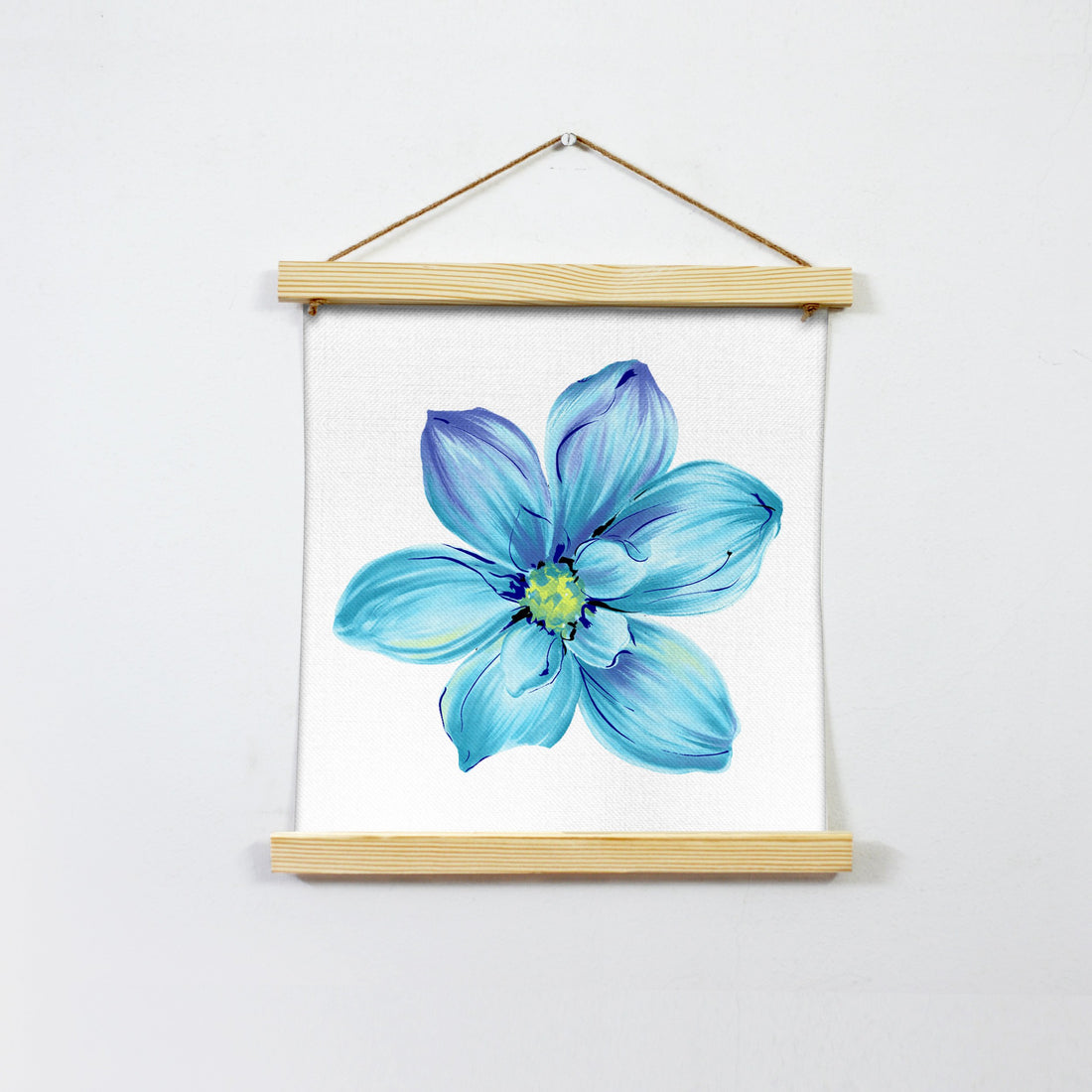 Flower In Deep Blue Wall Art Hanging Canvas Painting - Meri Deewar Hanging Canvas Premium Wall Art Canvas by MeriDeewar