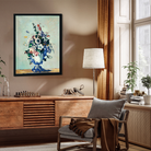 Flowers In A Rococo Vase Painting 3 : 4 Vertical Premium Wall Art Canvas by MeriDeewar