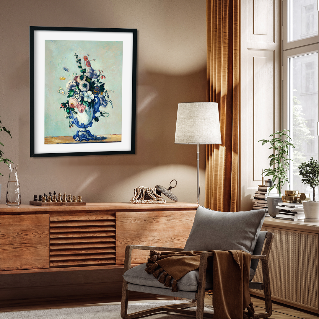 Flowers In A Rococo Vase Painting 3 : 4 Vertical Premium Wall Art Canvas by MeriDeewar