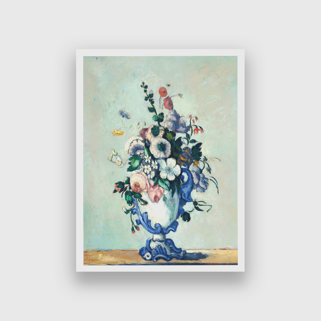 Flowers In A Rococo Vase Painting 3 : 4 Vertical Premium Wall Art Canvas by MeriDeewar
