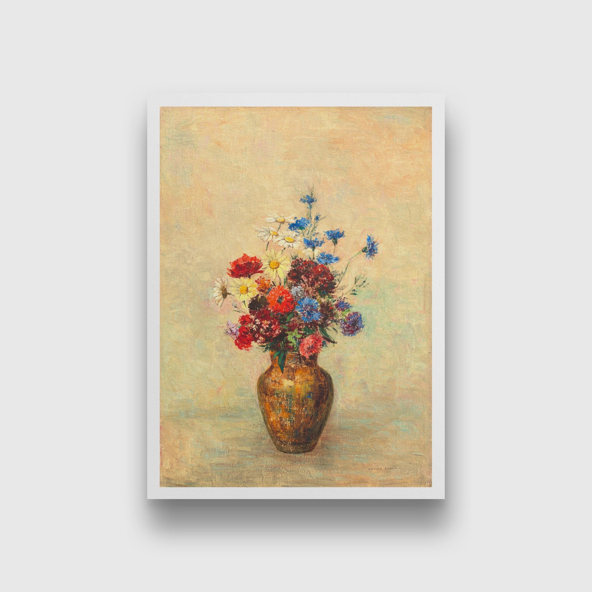 Flowers in a Vase painting 3 : 4 Vertical Premium Wall Art Canvas by MeriDeewar