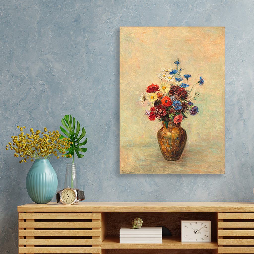 Flowers in a Vase painting 3 : 4 Vertical Premium Wall Art Canvas by MeriDeewar