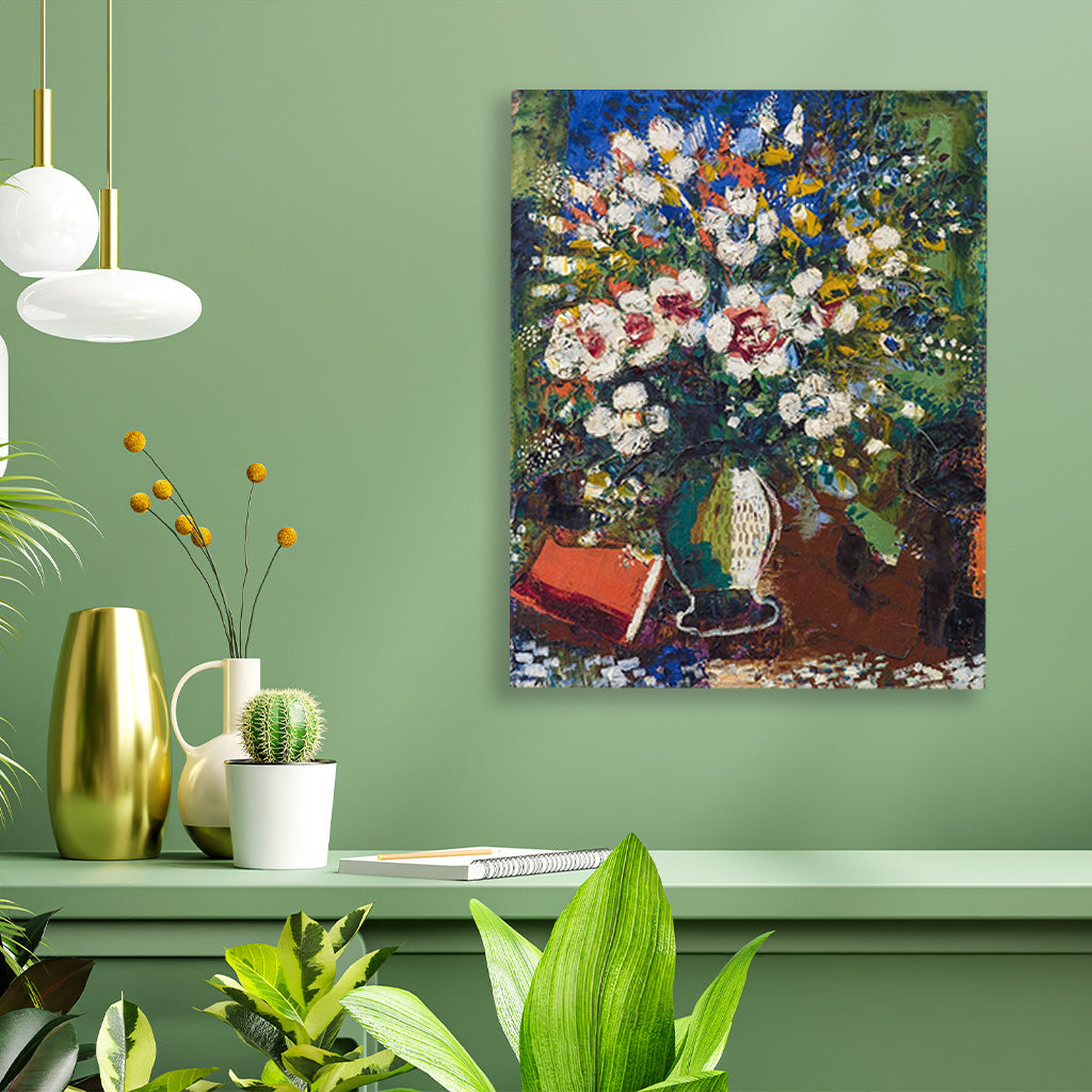 Flowers Painting - Meri Deewar 4 :5 Vertical Premium Wall Art Canvas by MeriDeewar