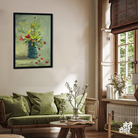 Flowers Vase Oil Painting 2 : 3 Vertical Premium Wall Art Canvas by MeriDeewar