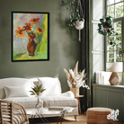 Flowersred Floral Sketch Painting 3 : 4 Vertical Premium Wall Art Canvas by MeriDeewar