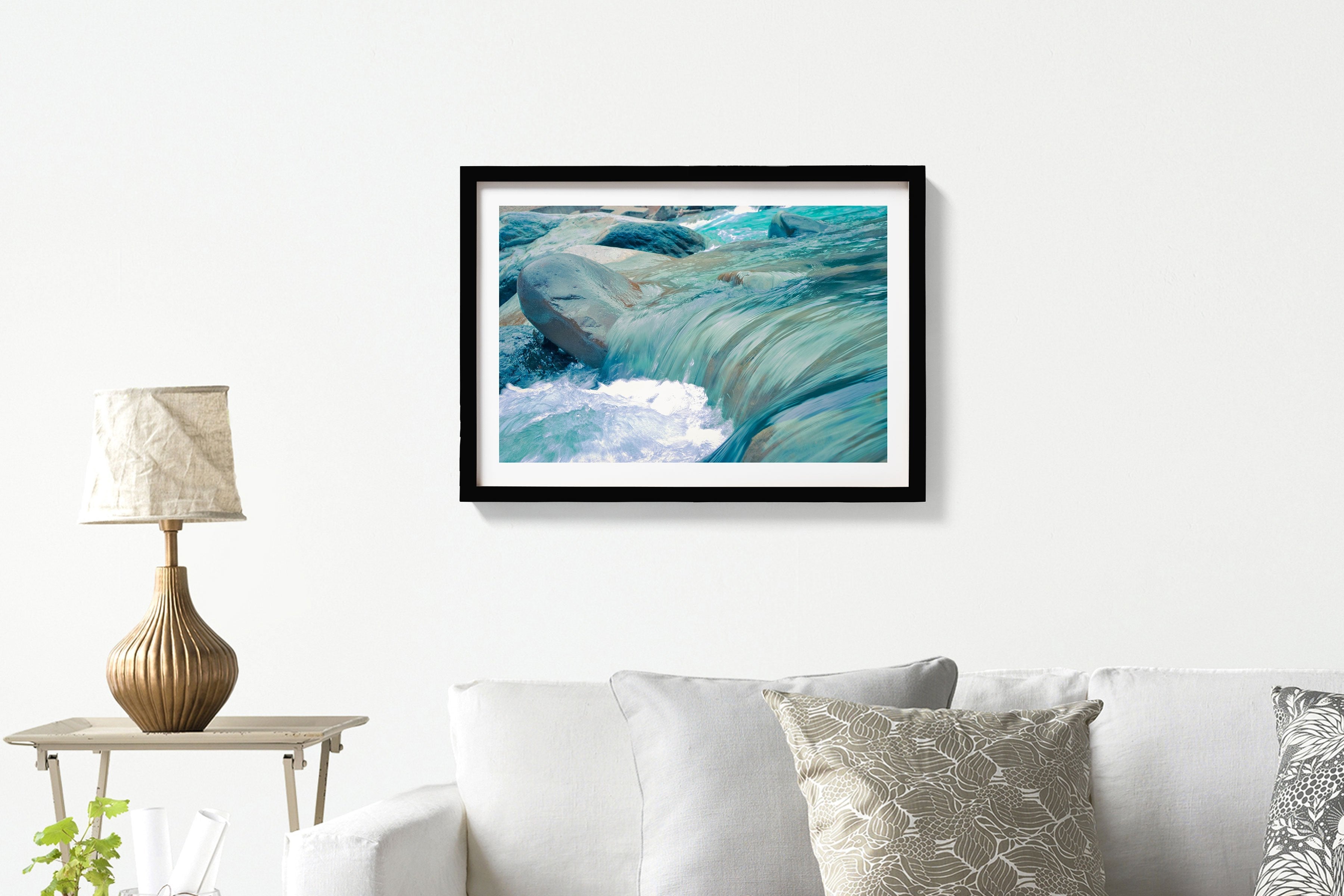 Flowing waters Painting - Meri Deewar 3 : 2 Horizontal Premium Wall Art Canvas by MeriDeewar