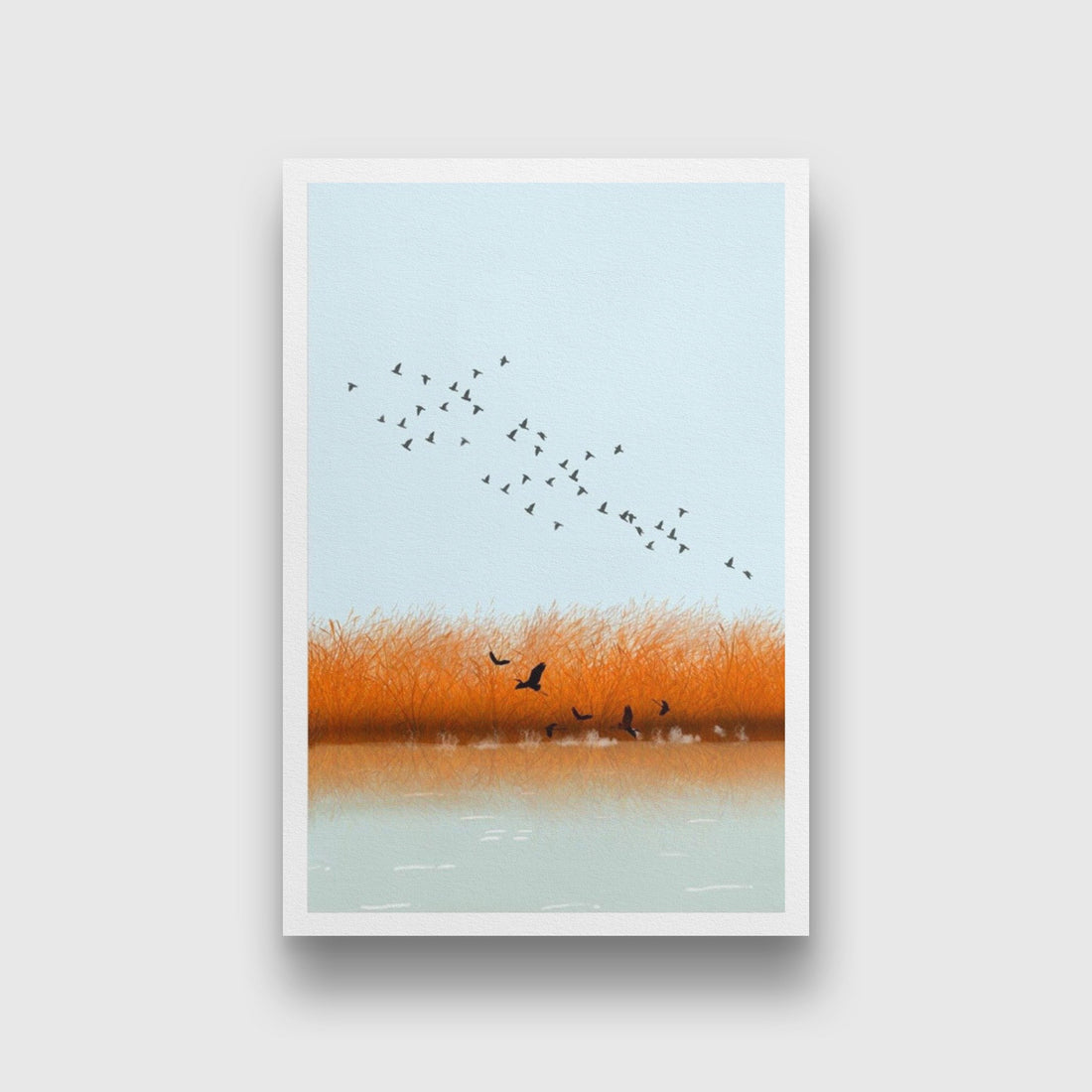 Flying Birds Artwork Painting - Meri Deewar 2 : 3 Vertical Premium Wall Art Canvas by MeriDeewar