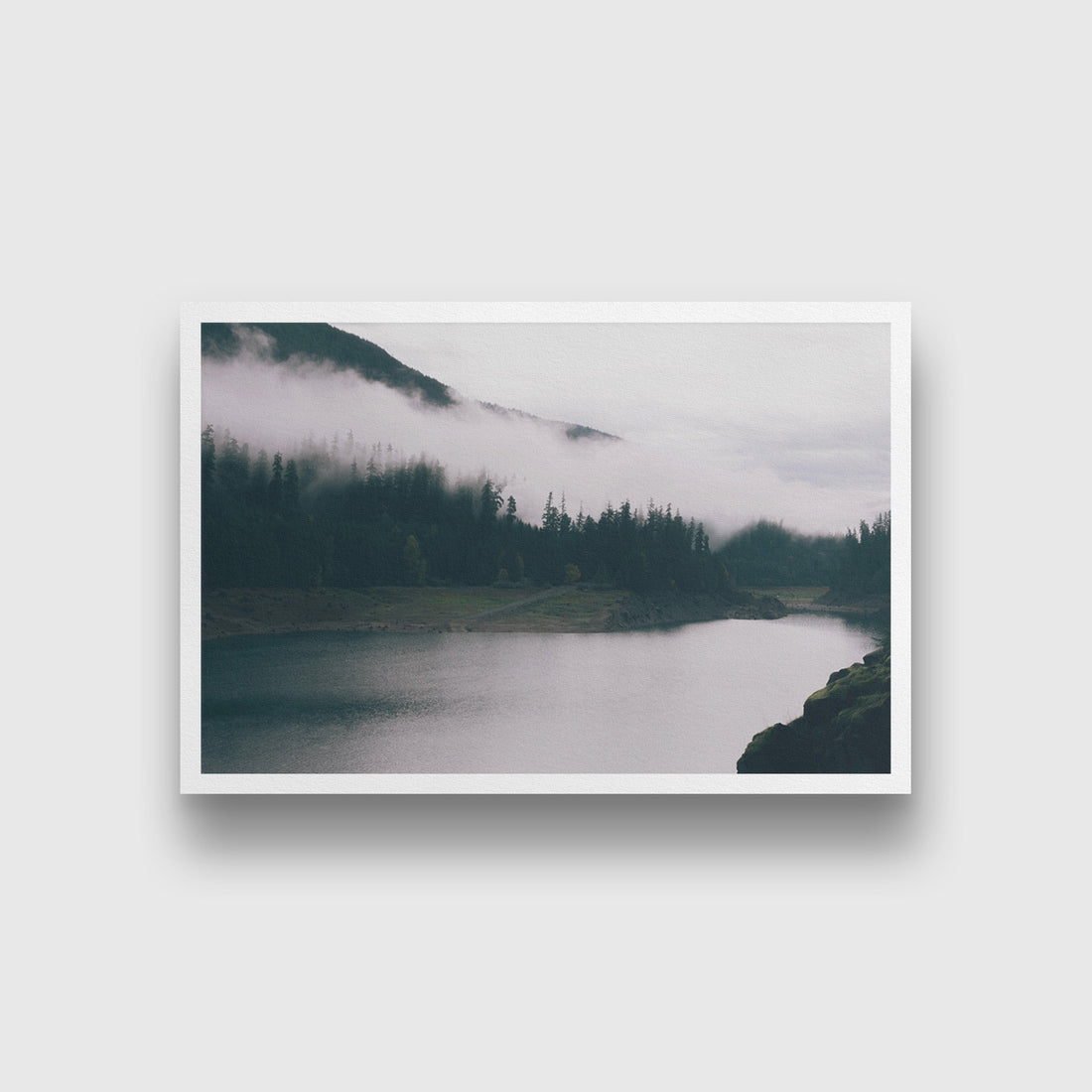 Fog by the lake Painting - Meri Deewar 3 : 2 Horizontal Premium Wall Art Canvas by MeriDeewar