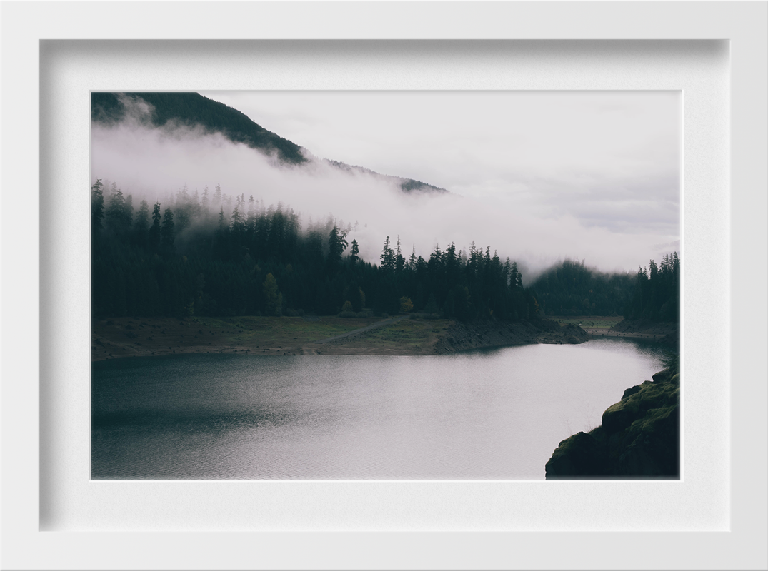 Fog by the lake Painting - Meri Deewar 3 : 2 Horizontal Premium Wall Art Canvas by MeriDeewar