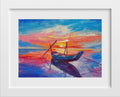 Sunset over ocean oil painting - Meri Deewar - MeriDeewar