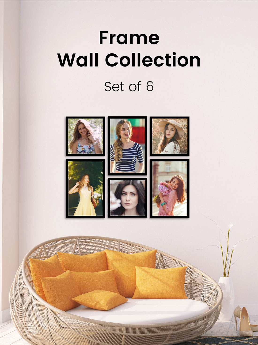 Framed Wall Collection - Five Framed Wall Collection Premium Wall Art Canvas by MeriDeewar