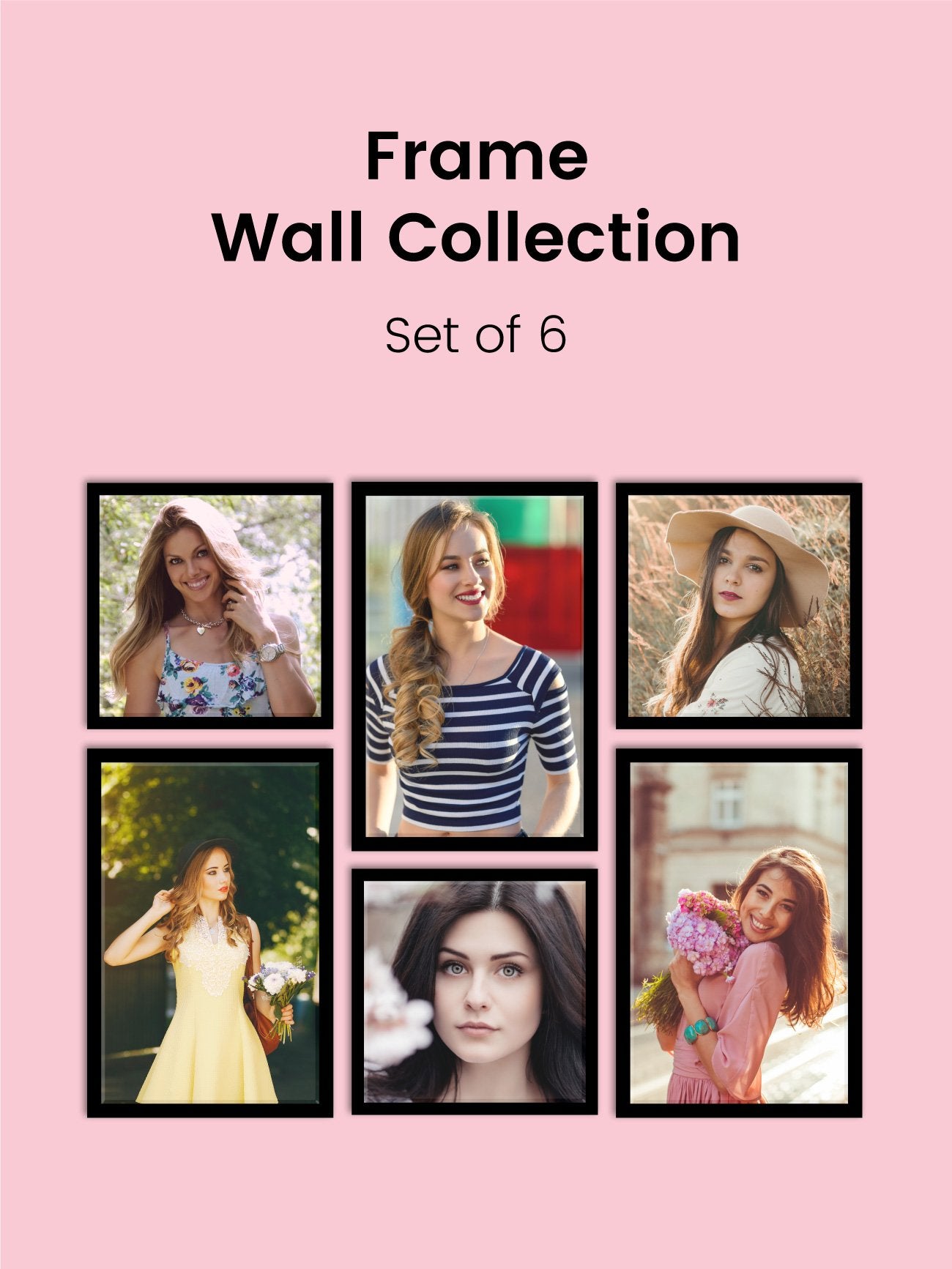 Framed Wall Collection - Five Framed Wall Collection Premium Wall Art Canvas by MeriDeewar