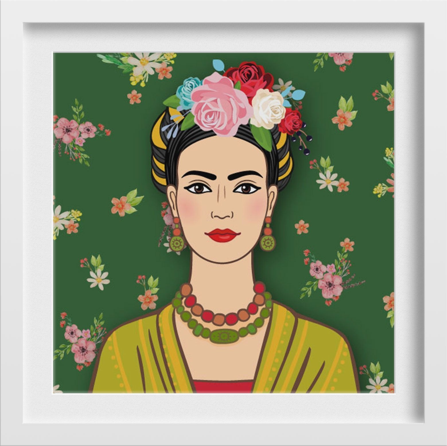 Frida Kahlo Artwork Painting - Meri Deewar 1 : 1 Square Premium Wall Art Canvas by MeriDeewar