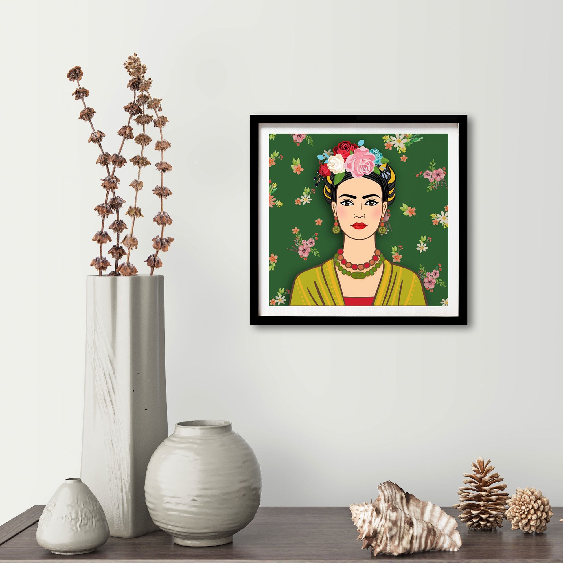 Frida Kahlo Artwork Painting - Meri Deewar 1 : 1 Square Premium Wall Art Canvas by MeriDeewar
