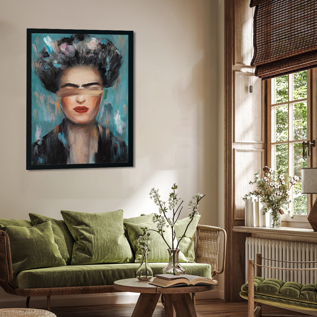 Frida Kahlo Modern Art Painting 3 : 4 Vertical Premium Wall Art Canvas by MeriDeewar