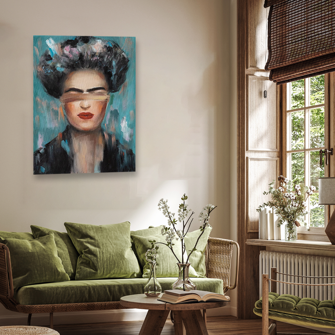 Frida Kahlo Modern Art Painting 3 : 4 Vertical Premium Wall Art Canvas by MeriDeewar