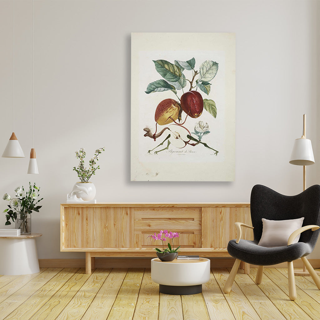 Fruit Series Apple Painting - Meri Deewar 3 : 4.2 Vertical Premium Wall Art Canvas by MeriDeewar