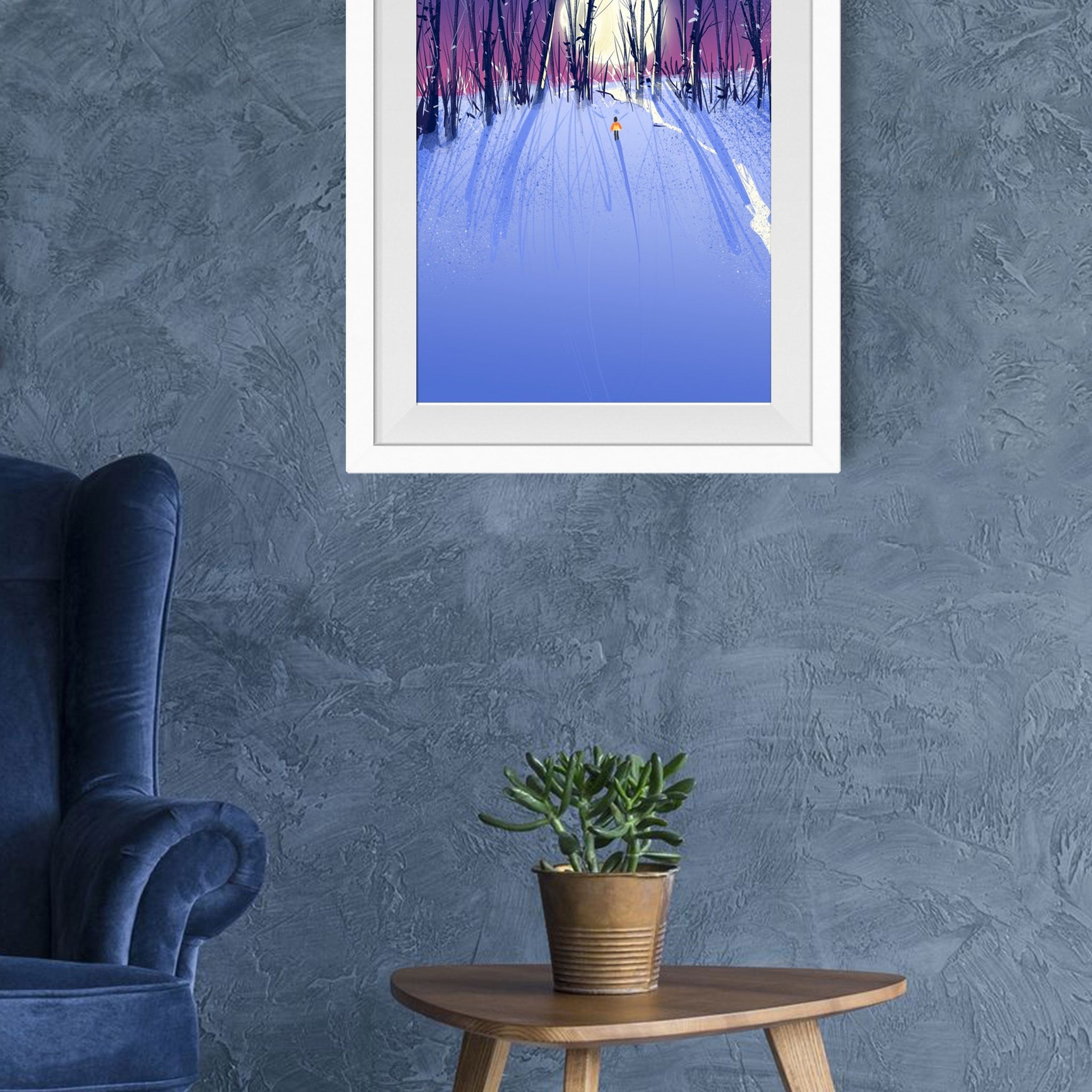 Full Moon Night Painting - Meri Deewar 2 : 3 Vertical Premium Wall Art Canvas by MeriDeewar