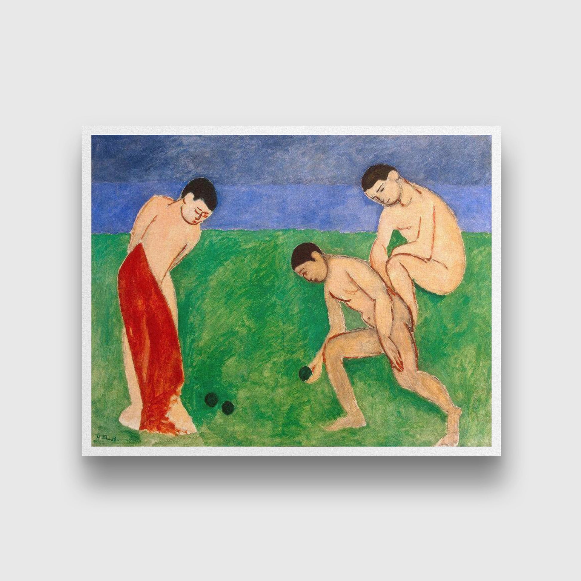 Game of bowls Painting - Meri Deewar 4 :5 Vertical Premium Wall Art Canvas by MeriDeewar