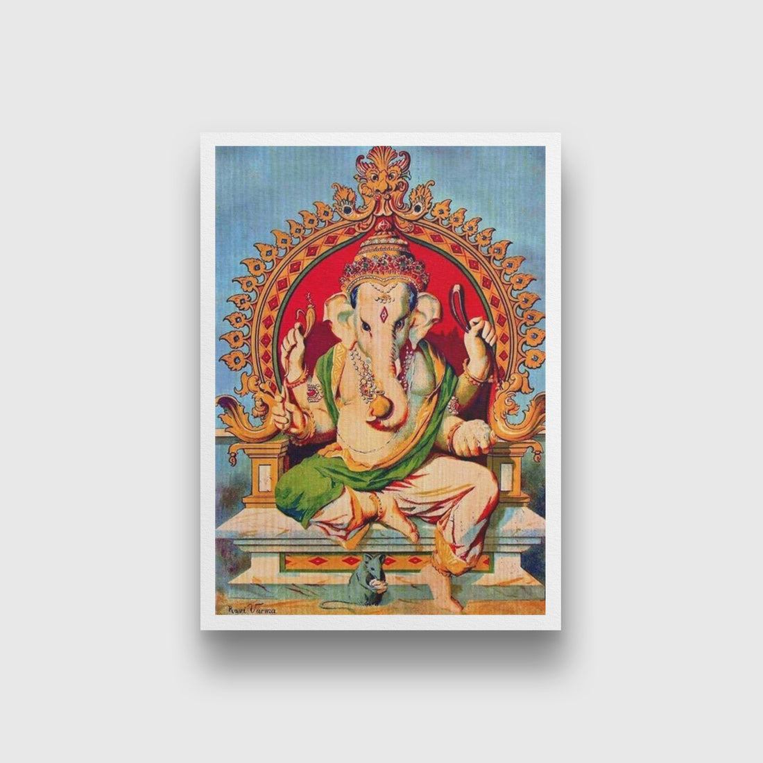 Ganapati Painting - Meri Deewar 3 : 4.2 Vertical Premium Wall Art Canvas by MeriDeewar