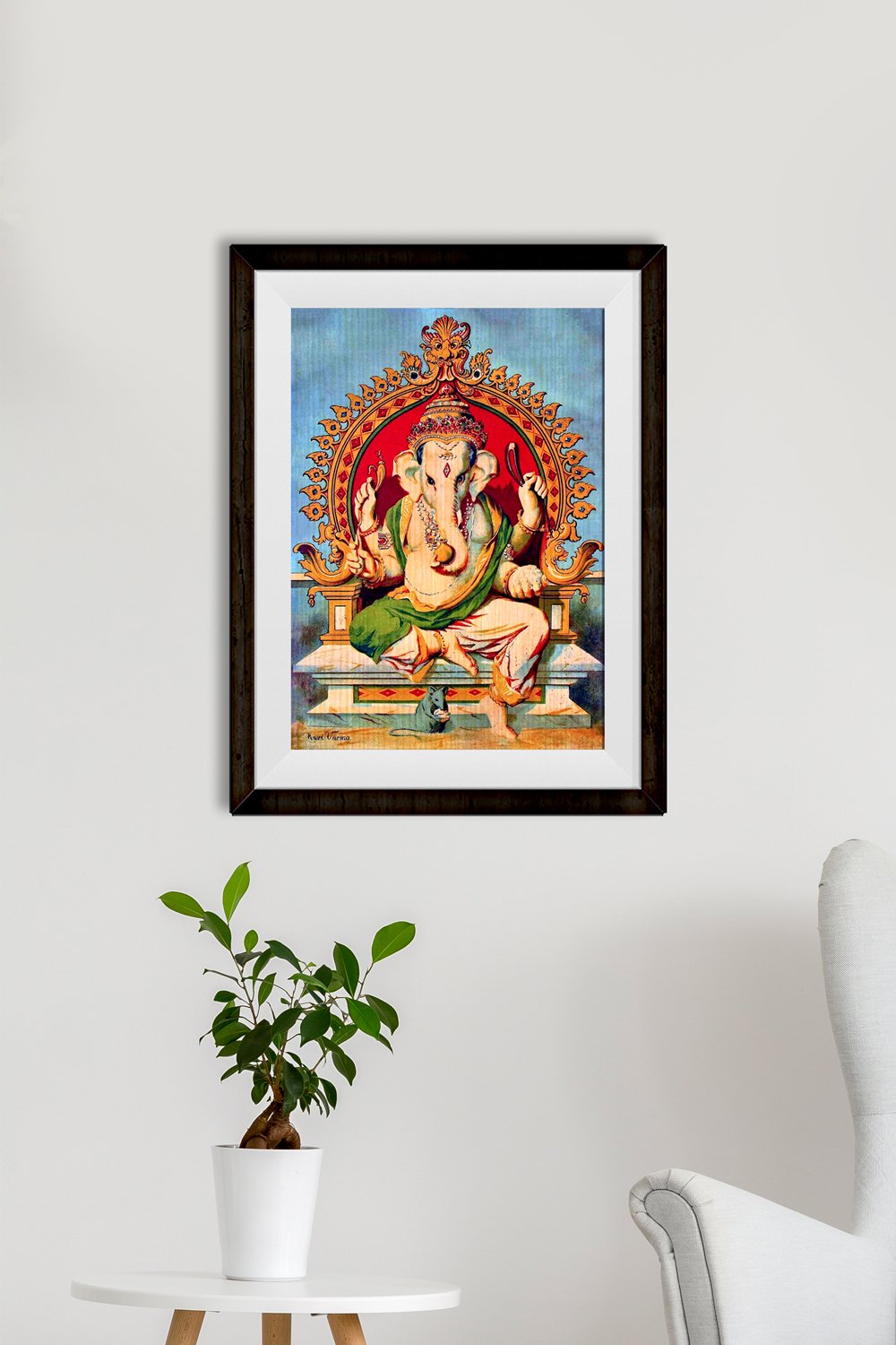 Ganapati Painting - Meri Deewar 3 : 4.2 Vertical Premium Wall Art Canvas by MeriDeewar