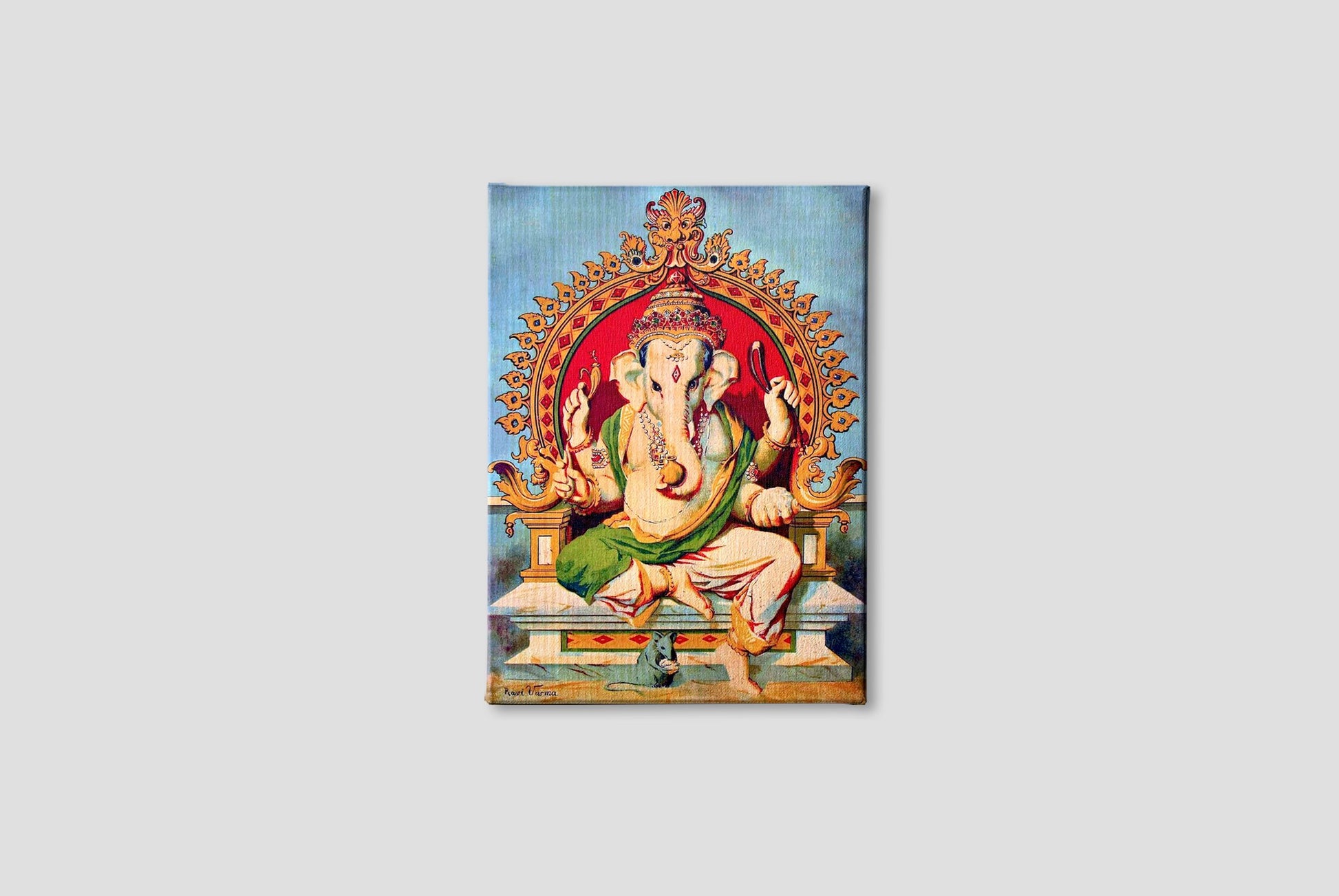 Ganapati Painting - Meri Deewar 3 : 4.2 Vertical Premium Wall Art Canvas by MeriDeewar