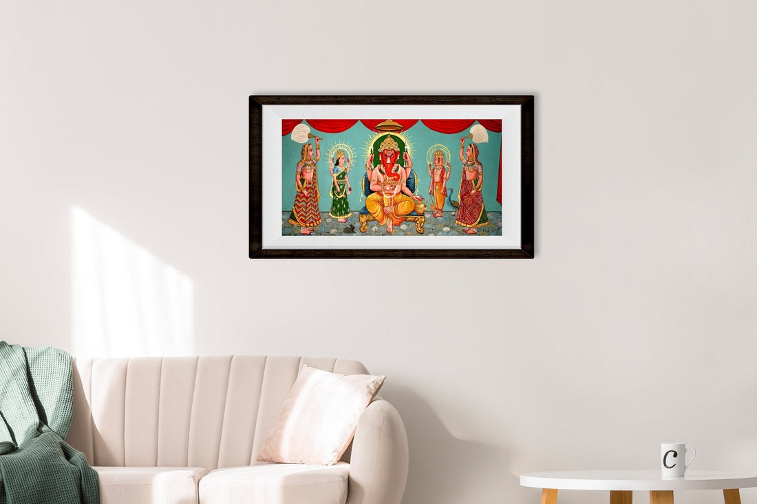 Ganesh (Vighnesvara) Painting - Meri Deewar 2 : 3 Vertical Premium Wall Art Canvas by MeriDeewar
